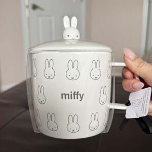 Miffy White Ceramic Mug with Lid